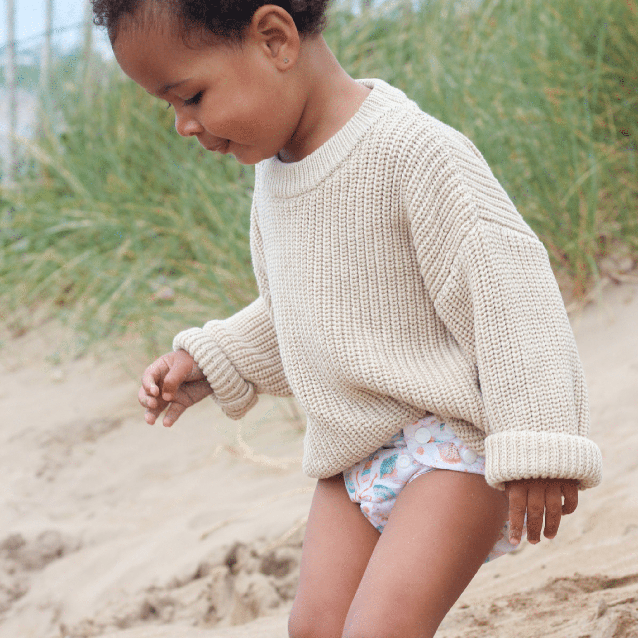 One Size Baby to Toddler Reusable Swim Nappies - Seashell Belle - Modern Cloth Nappies