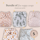 One Size Nappy Wrap Bundle - Set of 5 - Modern Cloth Nappies