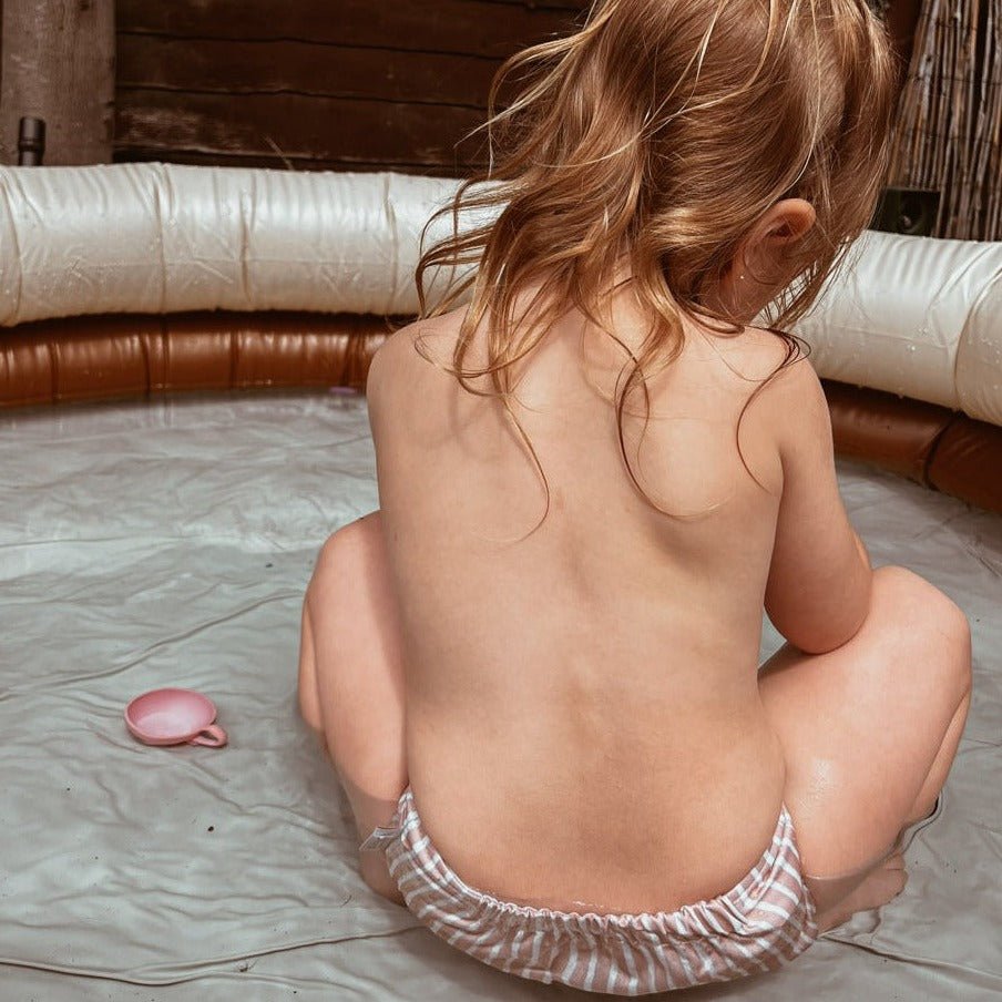 One Size Baby to Toddler Reusable Swim Nappies - Beige Spot - Modern Cloth Nappies